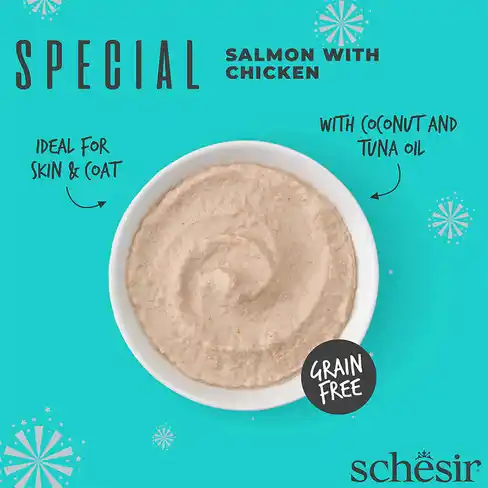 SCHESIR Special Cat pouch Skin&Coat Mousse Salmon