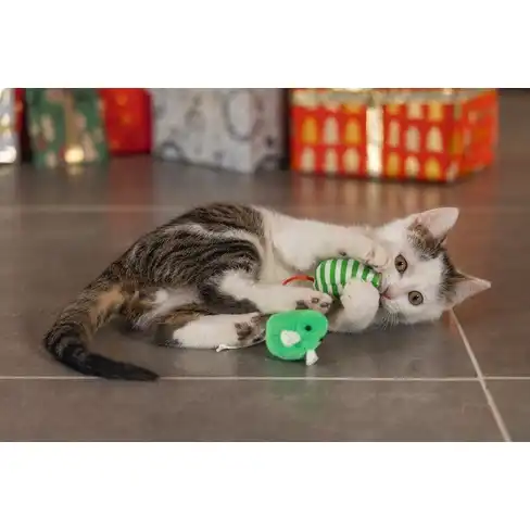 Jucarie din pluș CRISTM MICE RED/GREEN