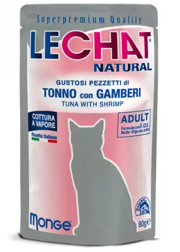 LECHAT NATURAL Pouch Tuna and shrim..