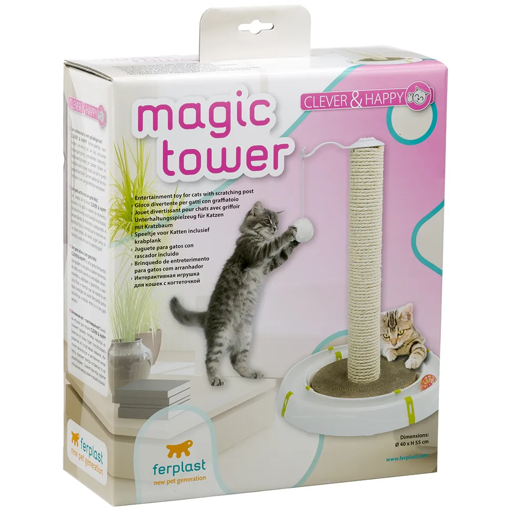 Jucărie modulară pentru pisici cu suport de zgâriat MAGIC TOWER