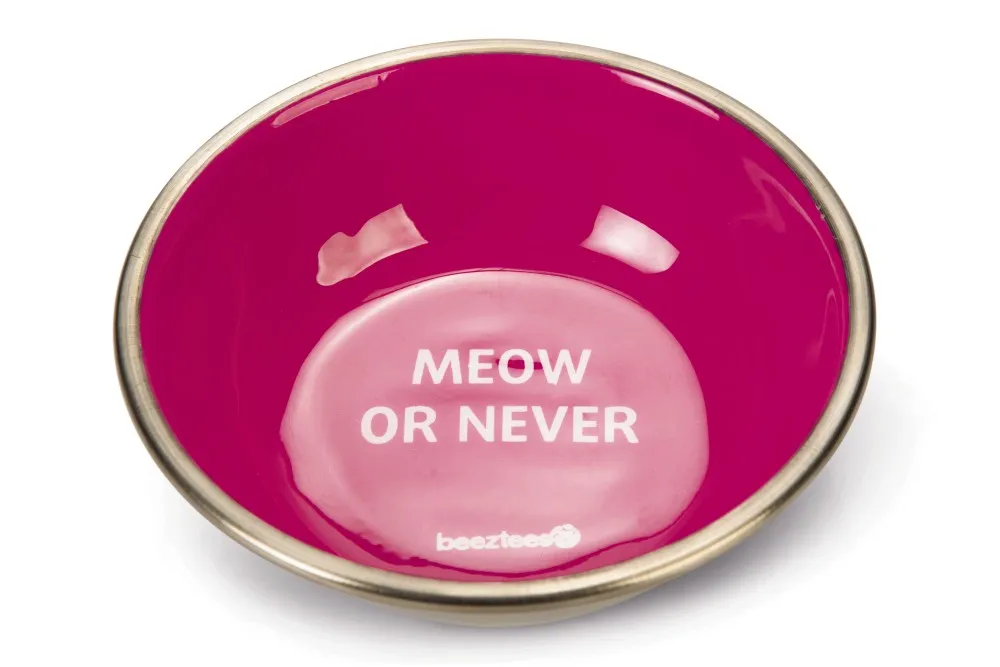 BEEZTEES bol metalic pentru pisici MEOW Roz 13cm