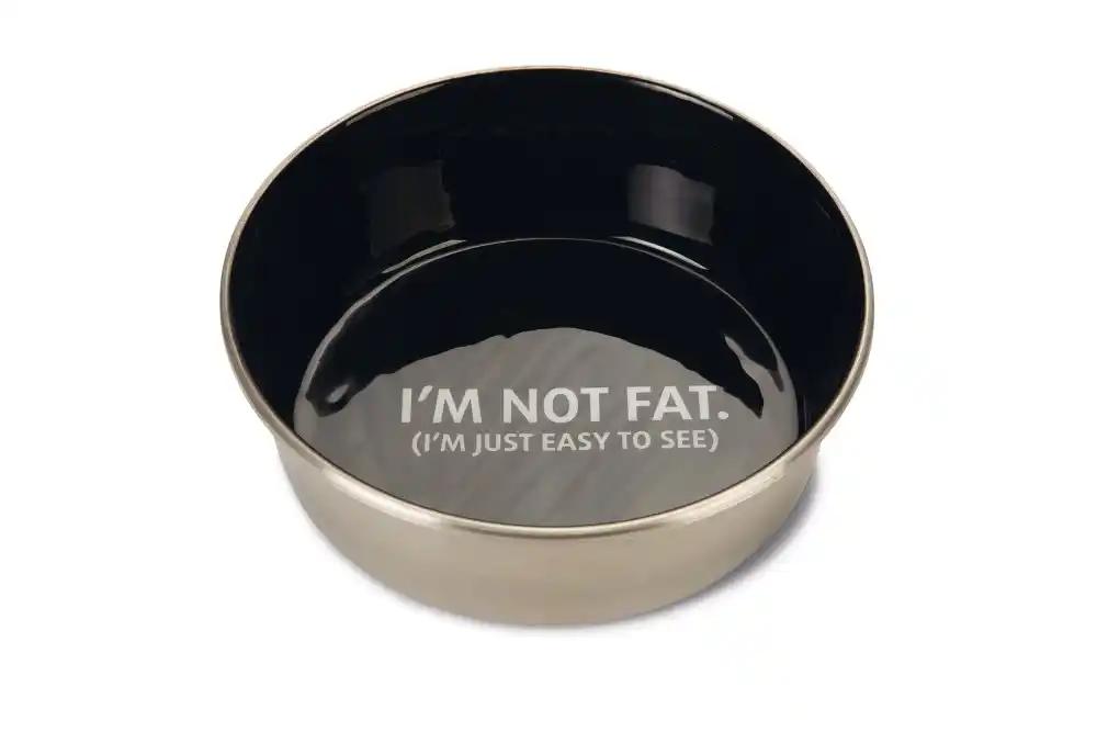 BEEZTEES металич. миска для собак NOT FAT Black 16cm