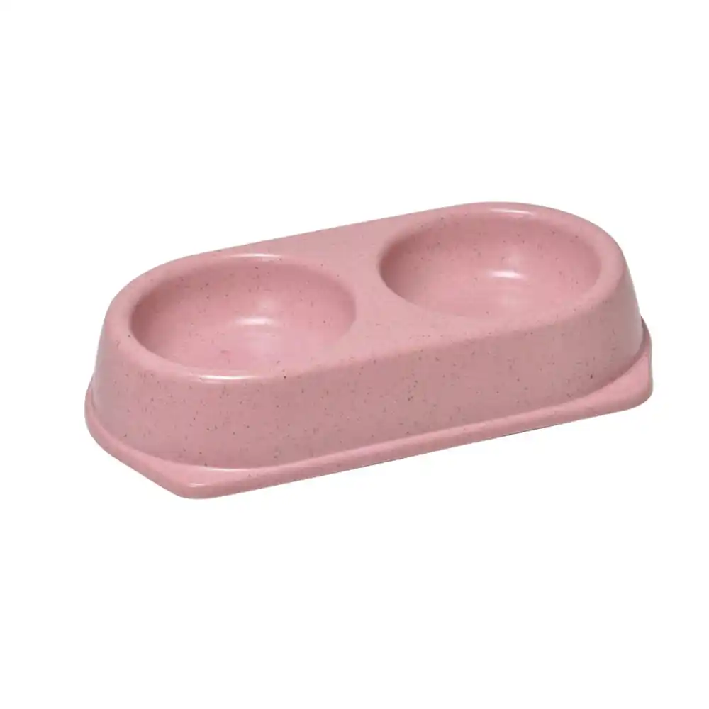 RECORD Пластиковая миска двойная BAMBOO Pink S 2х0,18L