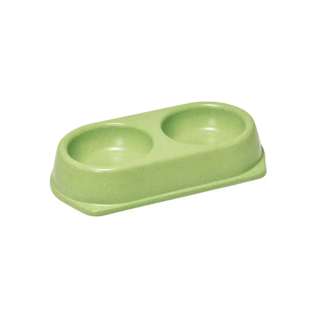 RECORD Пластиковая миска двойная BAMBOO Green S 2х0,18L