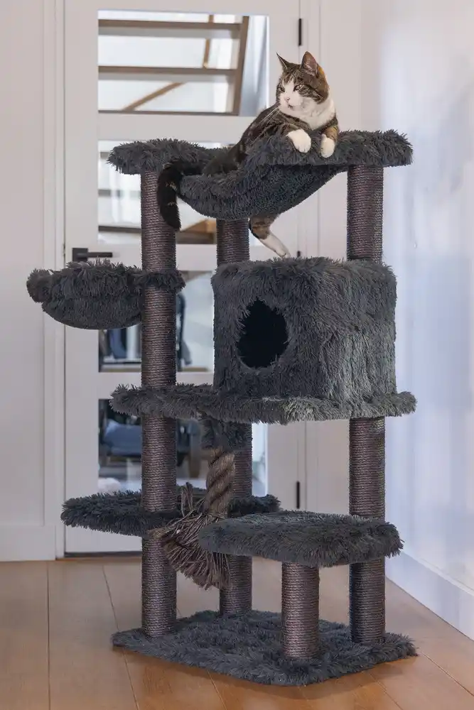 BEEZTEES scrubber pentru pisici DUCO Grey 60x45x126cm