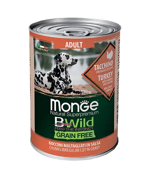 MONGE DOG BWILD ADULT Turkey/Pumpkin/Zucchini 400gr.
