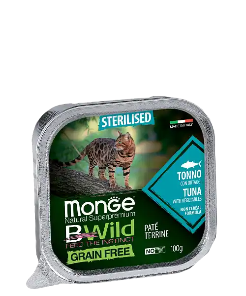 MONGE CAT BWILD STERILISED Tuna/Vegetables 100gr.