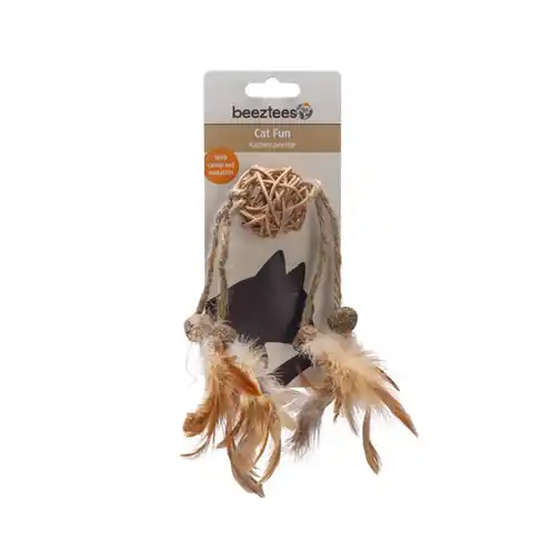 BEEZTEES jucărie pentru pisici Catnip Matatabi Ball with Feather TIPY