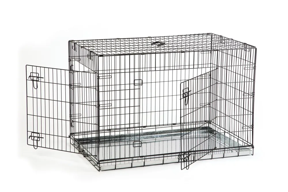 BEEZTEES Cușcă pentru câini DOG BENCH 2-DOORS Black 89x60x66cm