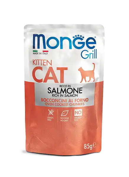 MONGE CAT GRILL POUCH KITTEN SALMON..