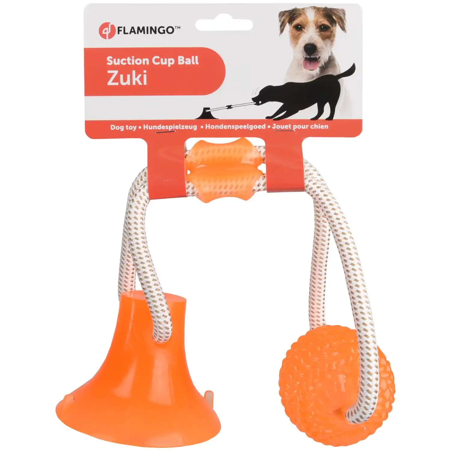 TPR игрушка ZUKI BALL WITH SUCTION CUP Orange