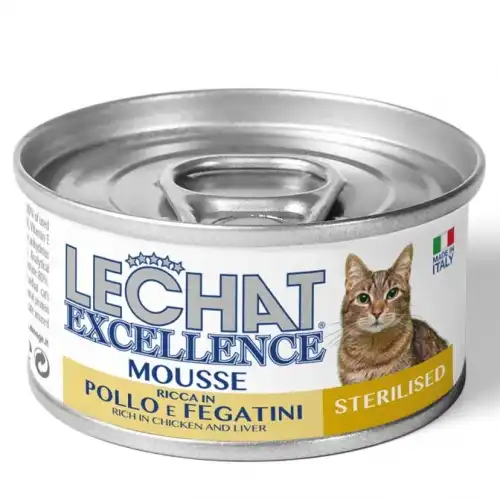 LECHAT EXC. MOUSSE STERILISED CHICKEN/LIVERS 85gr.