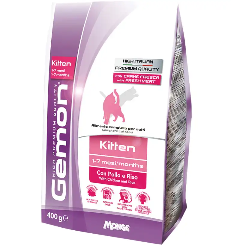 Купить  Сухой корм - GEMON DRY CAT KITTEN Chicken/Rice 400gr..