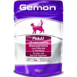 Купить  Влажный корм - GEMON CAT POUCH ADULT Beef/Vegetables 100gr..