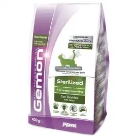 GEMON DRY CAT STERILISED Turkey 400gr