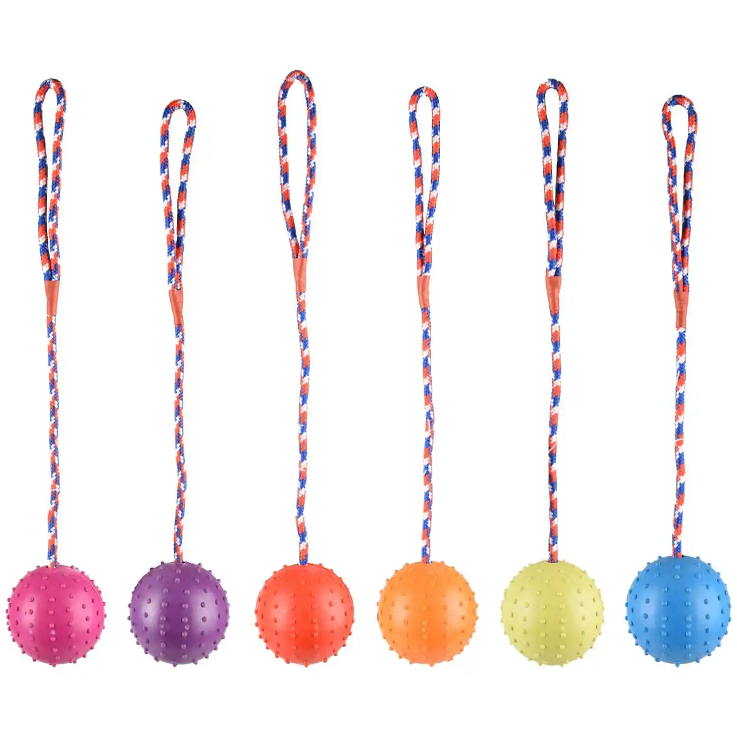 Flamingo Игрушка резиновая RUBBER BALL with Rope 7cm