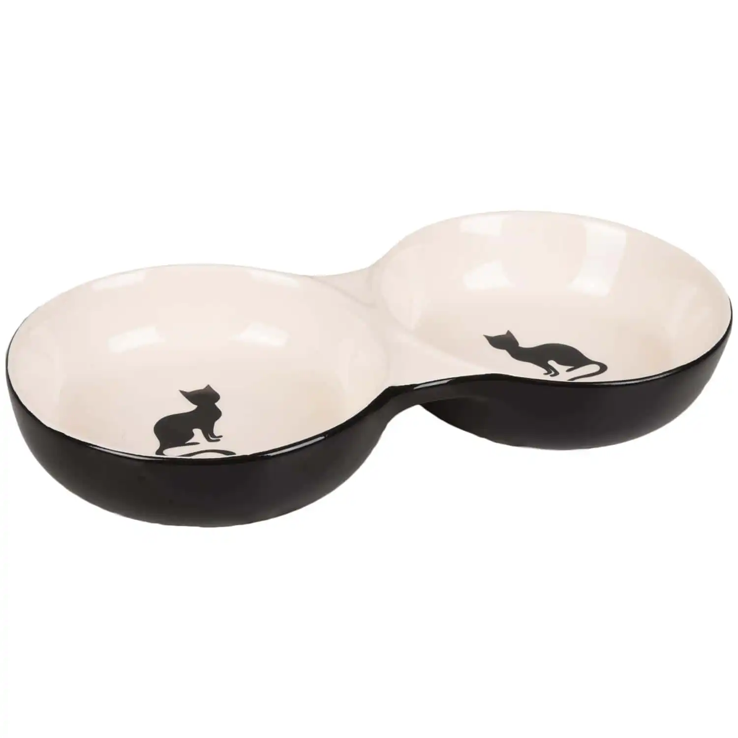 Миска керамическая CAT NALA DOUBLE Black/White 2x11cm