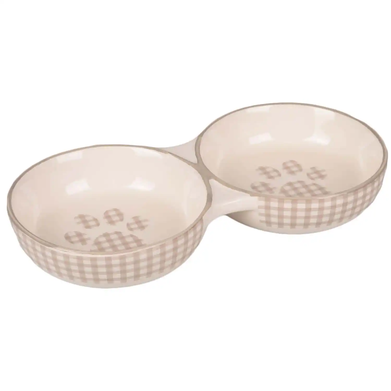 Миска керамическая CAT MYLO DOUBLE Beige/White 2x11cm
