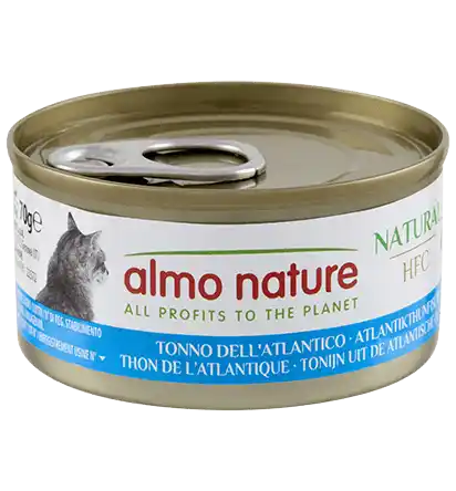 ALMO NATURE Hrană pentru pisici HFC la conservă cu ton natural din Atlantic 70g
