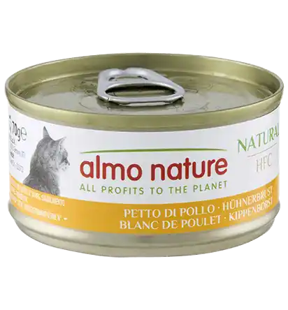 ALMO NATURE Hrană pentru pisici HFC cu conservă, piept de pui natural, 70g