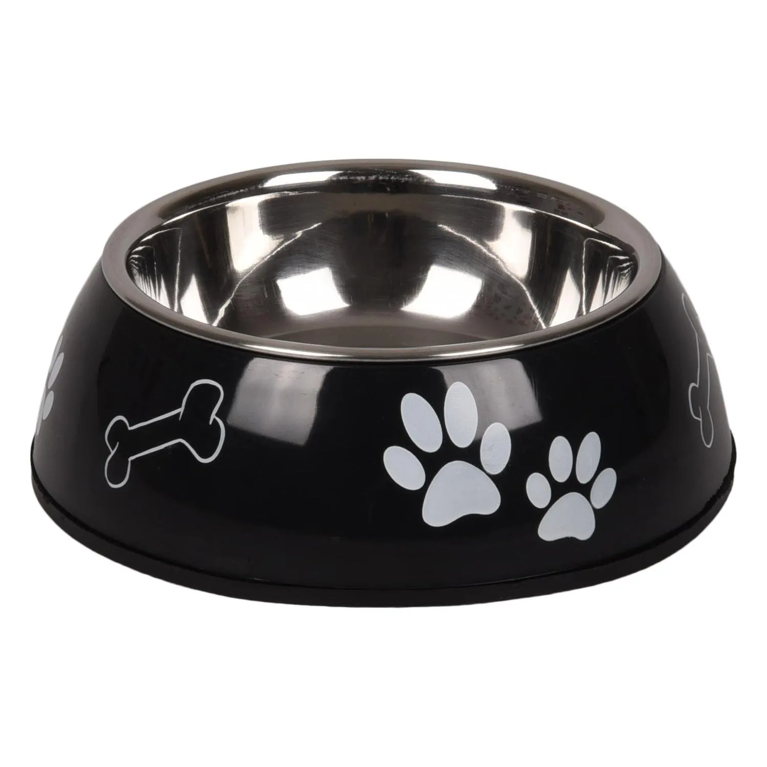 Bol metalic Flamingo DIVAR PAW PRINT Negru S 230ml
