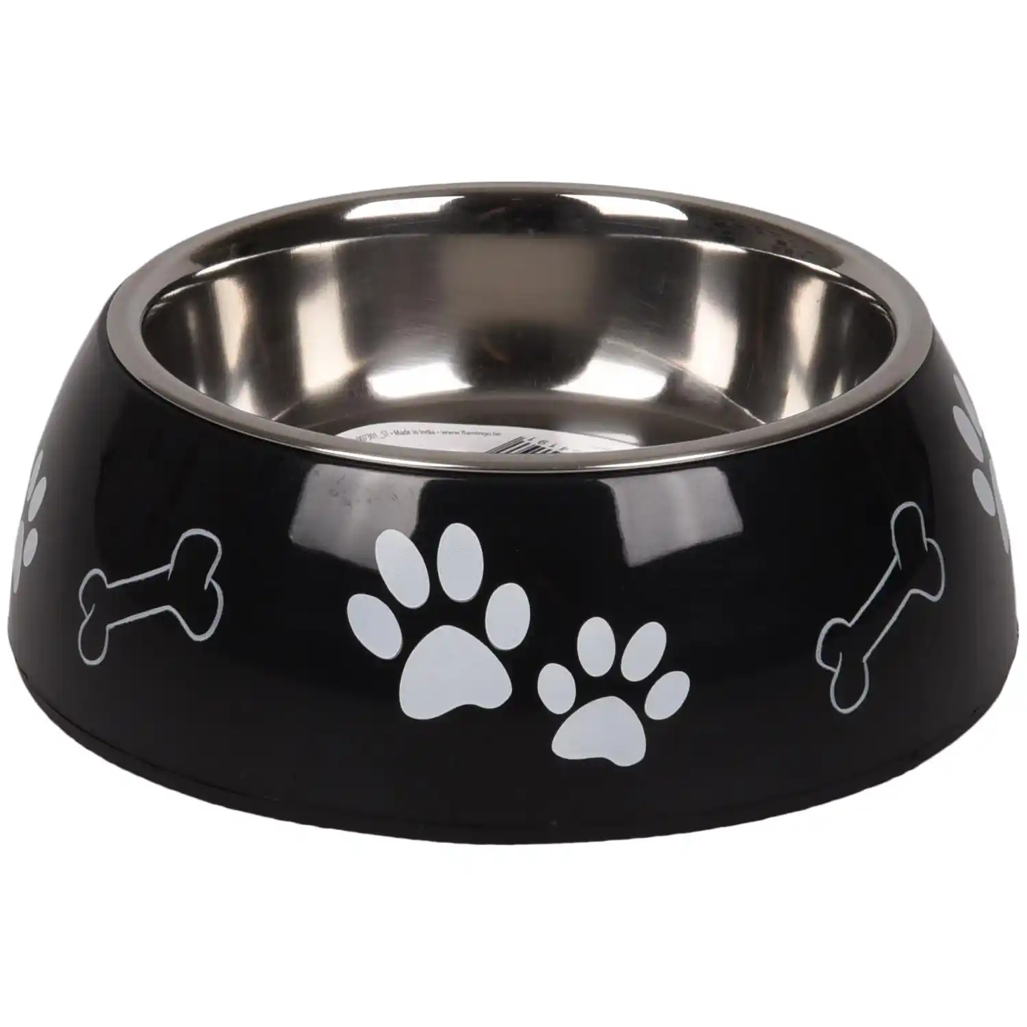 Bol metalic Flamingo DIVAR PAW PRINT Black M 470ml