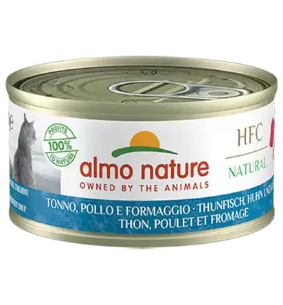 ALMO NATURE Cat HFC Can Natural Tuna, Chicken and Cheese 70g