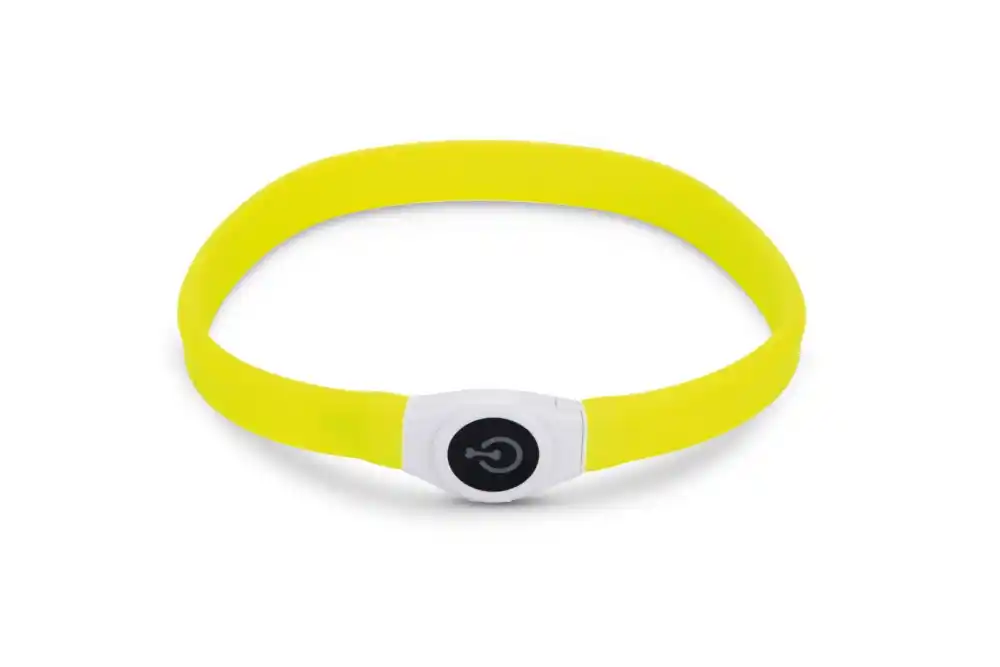 BEEZTEES силиконовый ошейник светящийся с USB Yellow