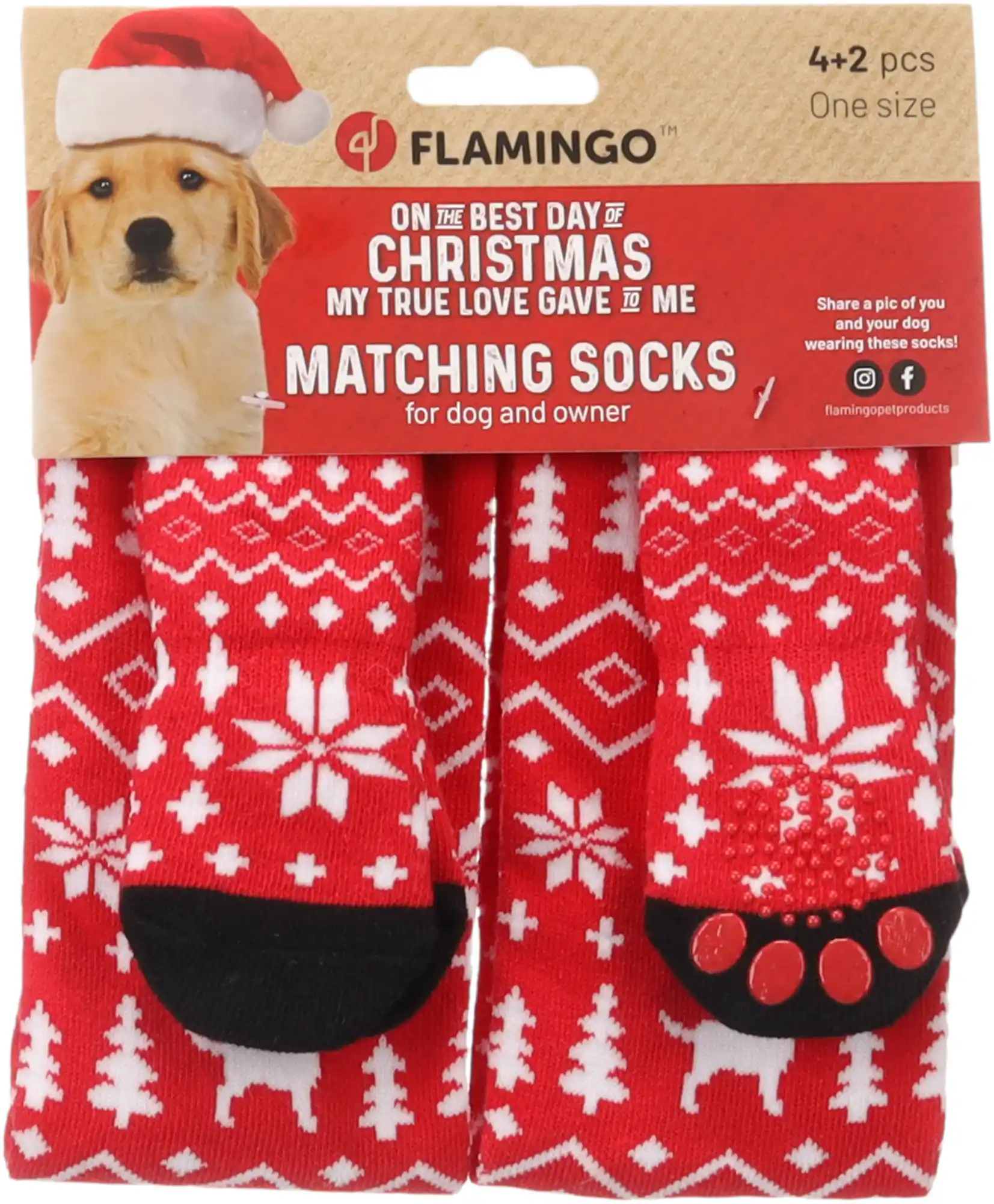 Купить  Одежда для собак - Парные рождественские носки KEYSA RED..