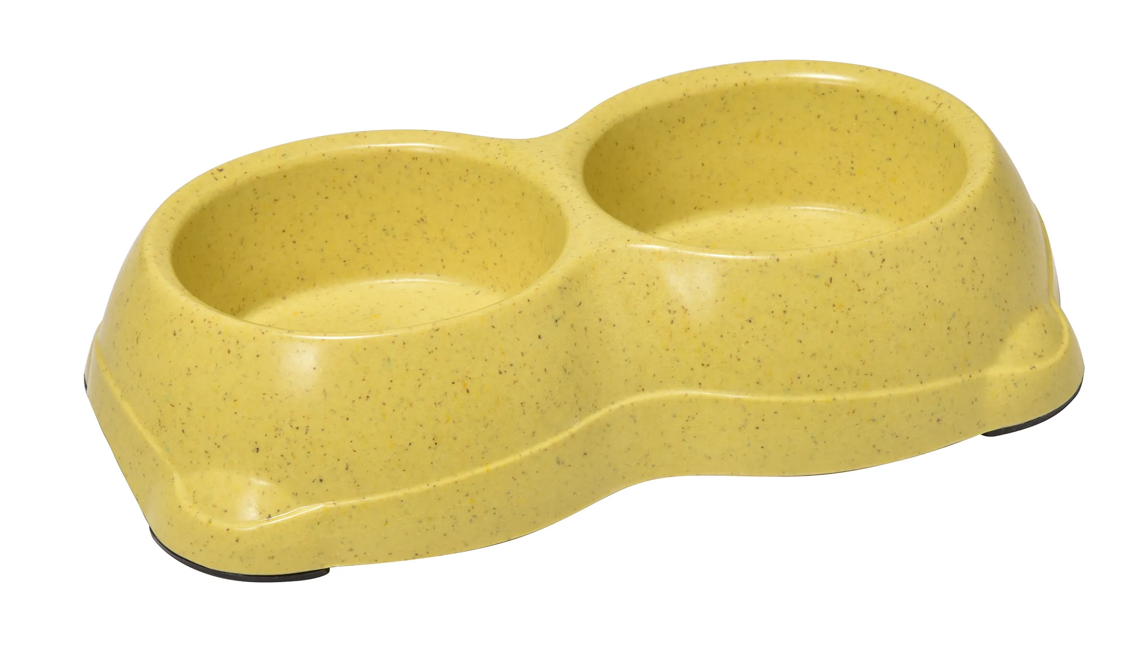 RECORD Пластиковая миска двойная BAMBOO Yellow M 2х0,25L