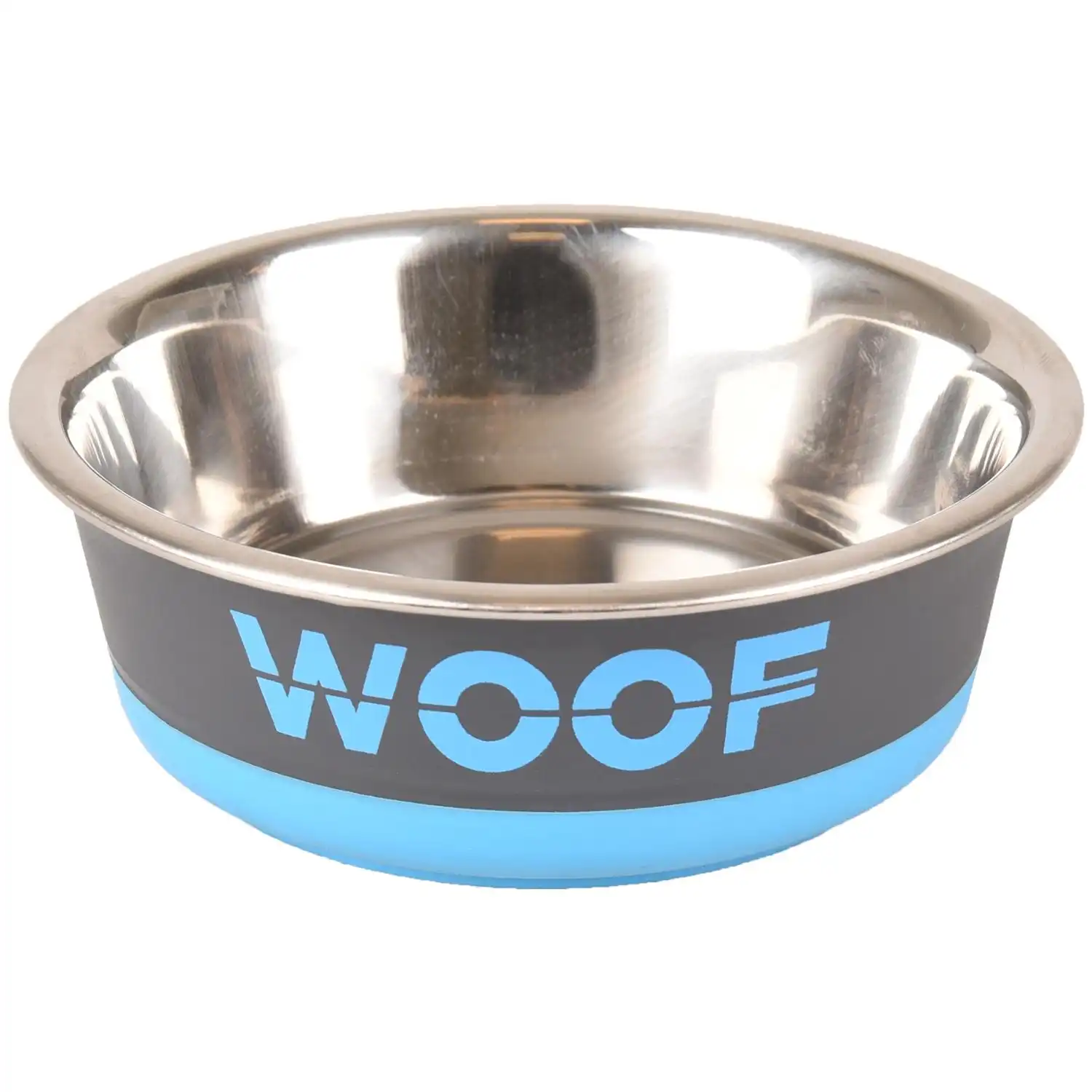 Купить  Металлические миски - Mиска металлическая WOOF Grey/Blue 400ML 14cm..