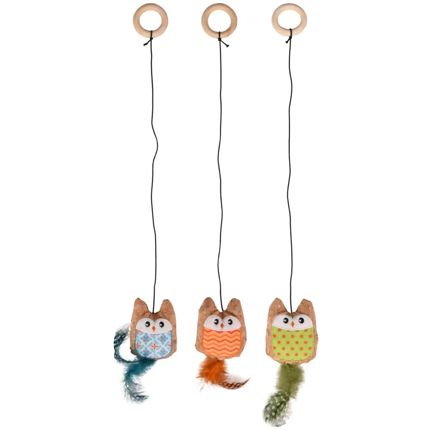 Flamingo игрушка для кошек KIRK OWL ON ROPE