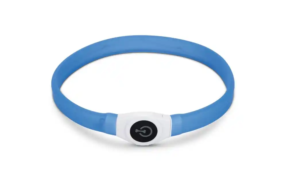 BEEZTEES силиконовый ошейник светящийся с USB Blue