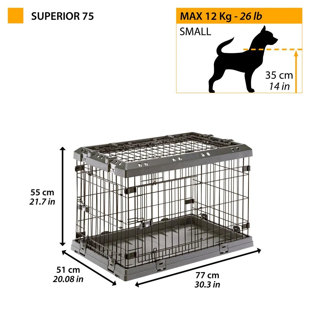 Cușcă pentru câini SUPERIOR 75 Negru