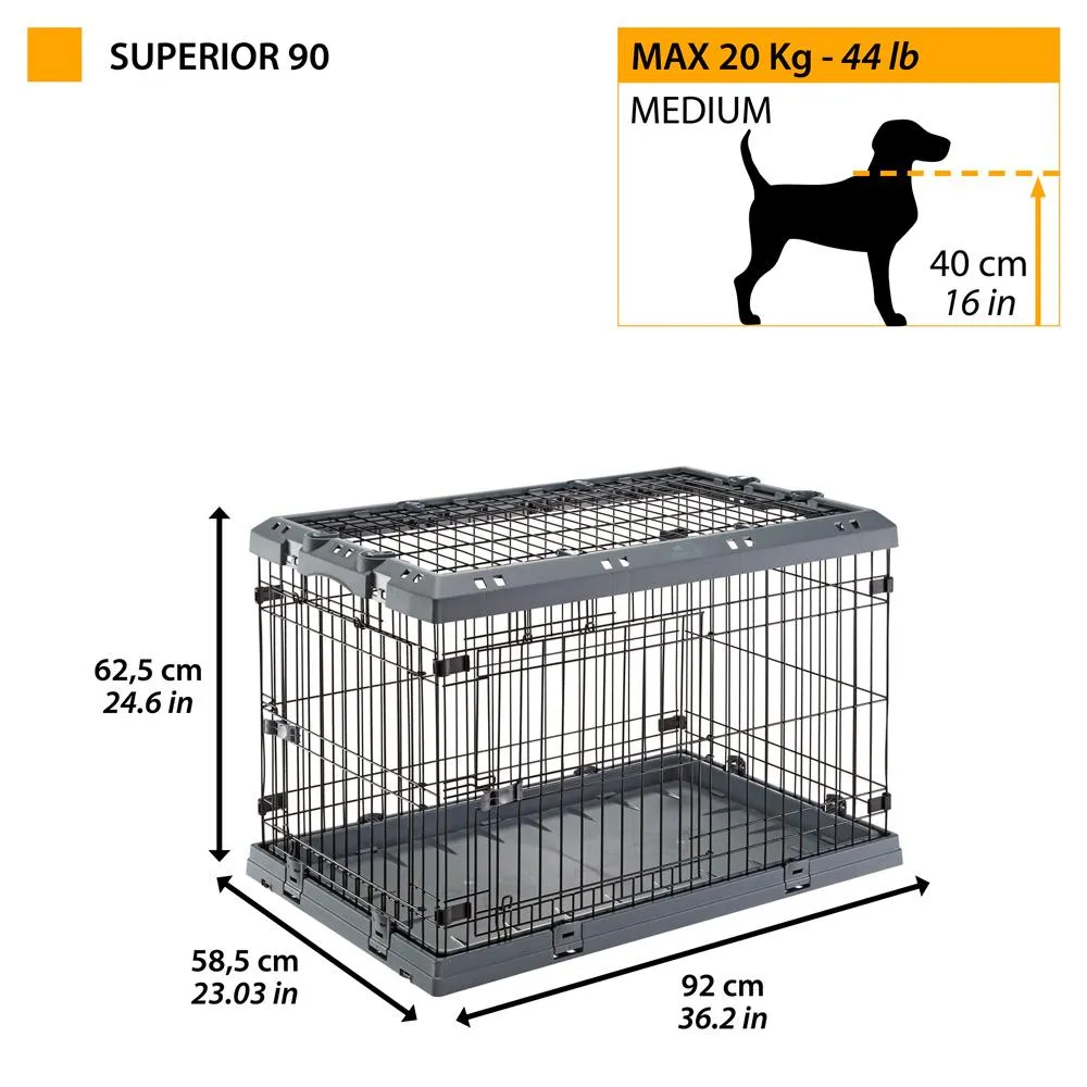 Cușcă pentru câini SUPERIOR 90 Negru