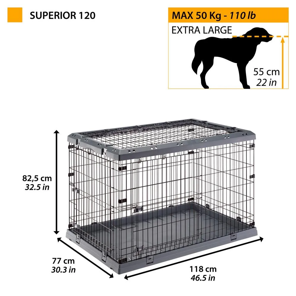 Cușcă pentru câini SUPERIOR 120 Negru