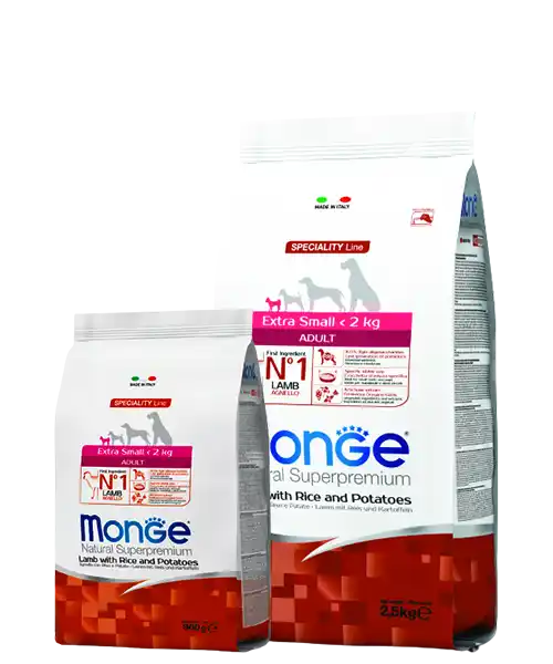 MONGE DRY DOG EX. SMALL ADULT LAMB/RICE 2,5kg