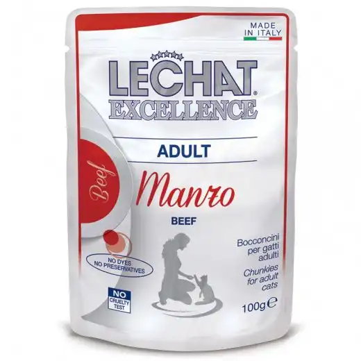 LECHAT EXCELLENCE POUCH FLOW PACK ADULT Beef/Salmon 400gr