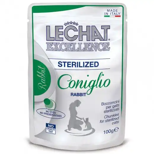 LECHAT EXCELLENCE POUCH FLOW PACK STERILISED Duck/Rabbit 400gr