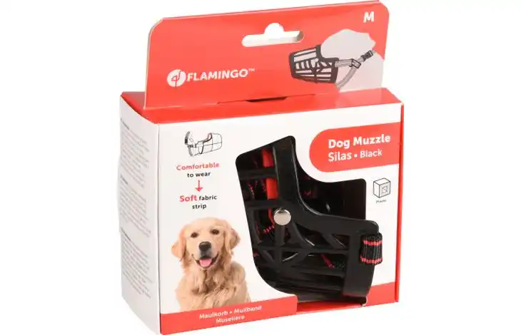 Flamingo Намордник пластик. MUZZLE SILAS M Black