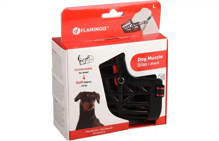 Flamingo Намордник пластик. MUZZLE SILAS L Black