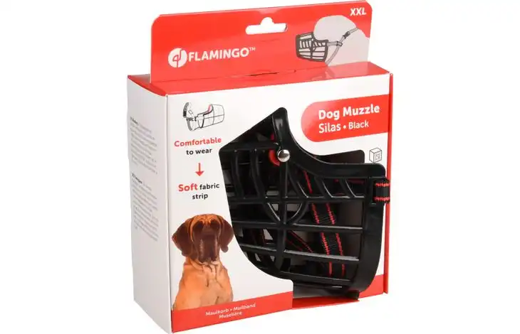 Flamingo Намордник пластик. MUZZLE SILAS XXL Black