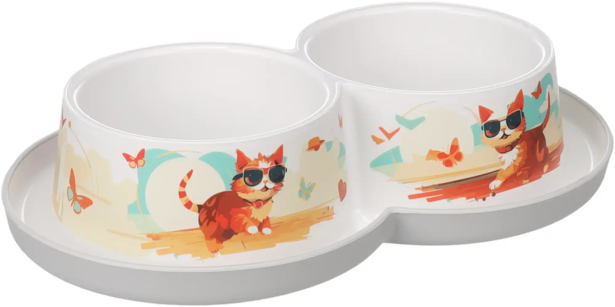 Миска двойная пластик Duplex Ray