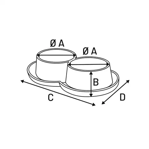 Миска двойная пластик Duplex Ray