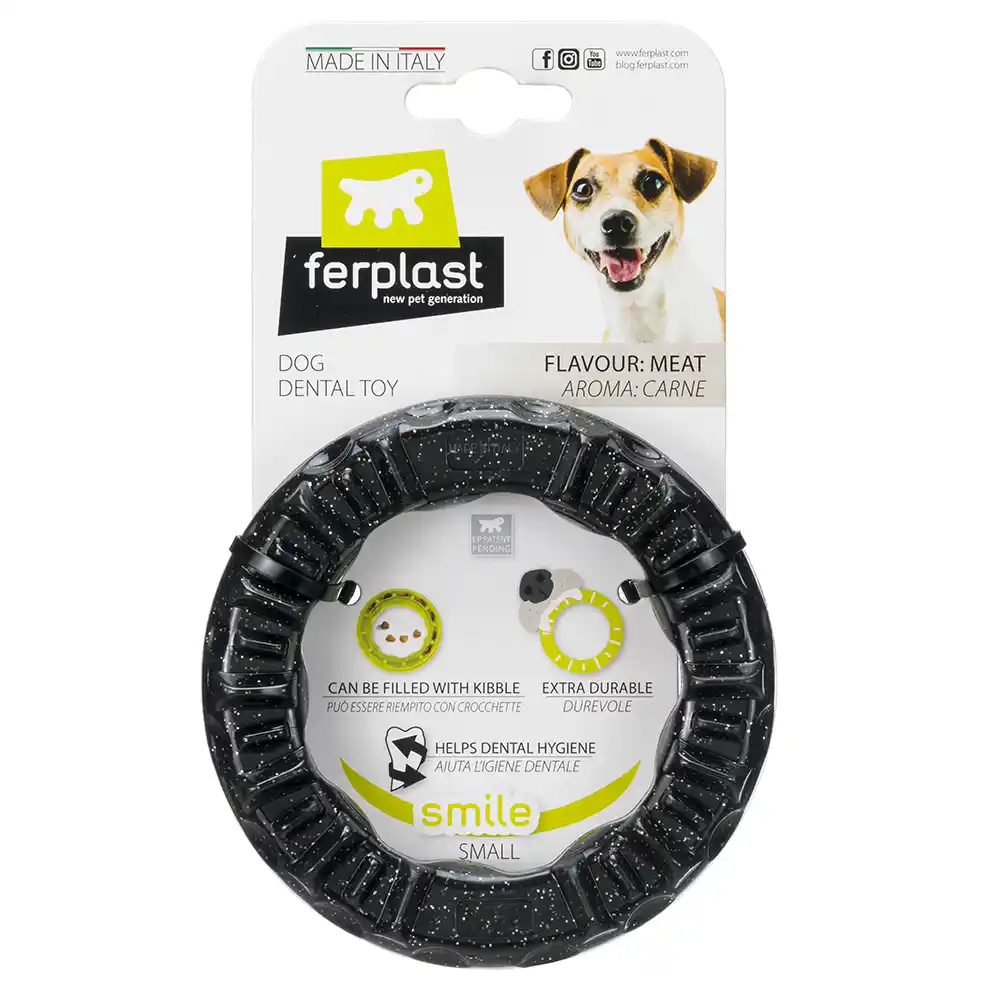 Ferplast игрушка резиновая SMILE S RING Black