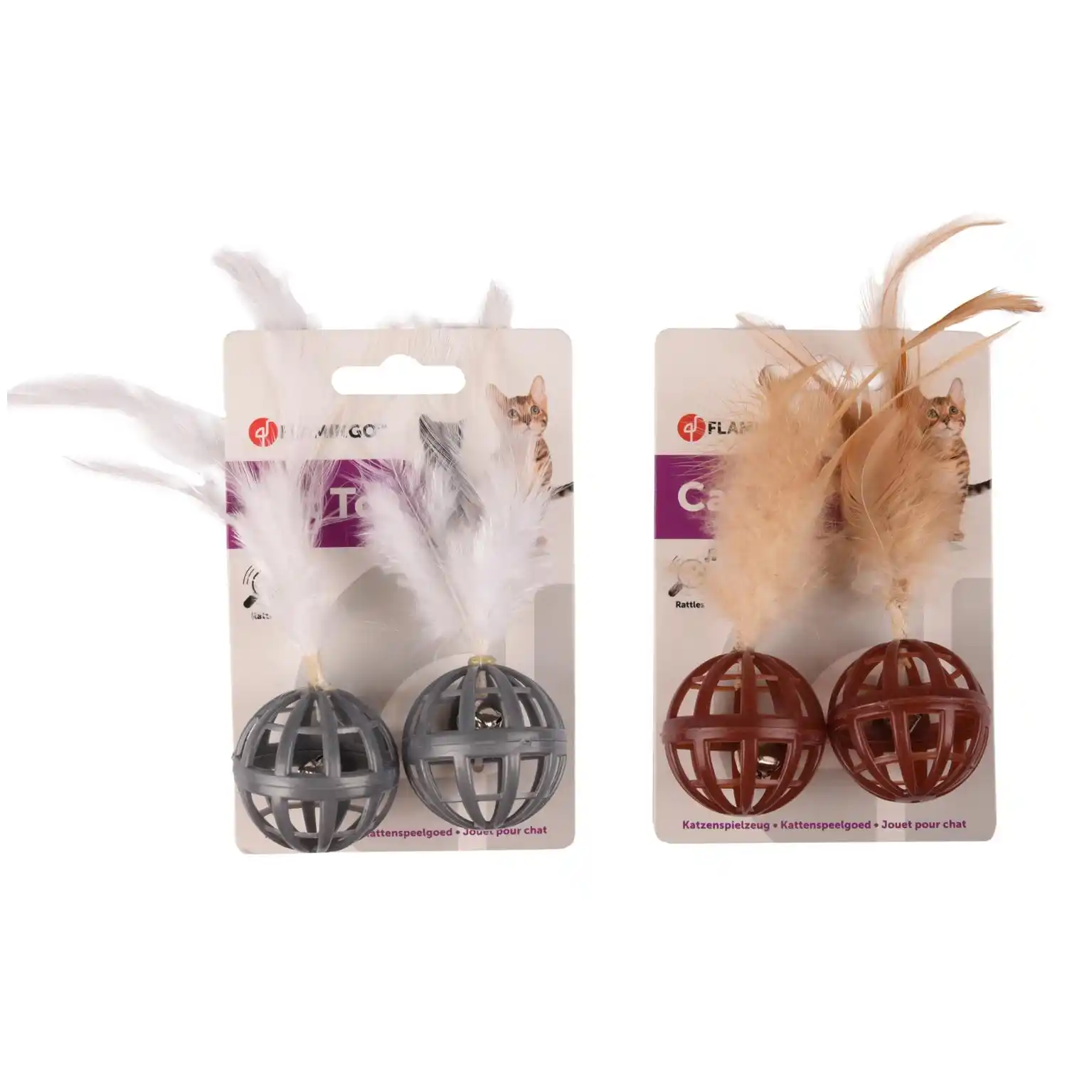 Flamingo игрушка пластиковая BALL+FEATHER DIAN 4cm