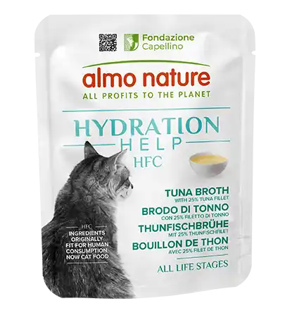 ALMO NATURE HFC Pouch Hydration Help pentru pisici, supă de ton/file de ton, 50g