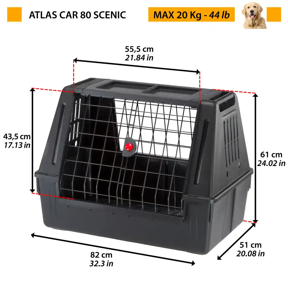Ferplast Carrier ATLAS CAR 80 SCENIC Negru