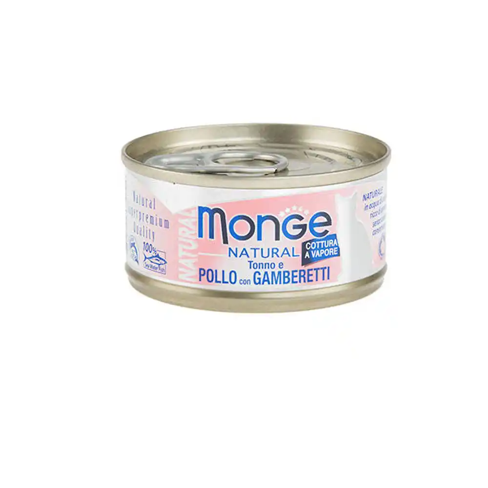 MONGE CAT NATURAL Can Tuna & chicken with shrimps 80gr.