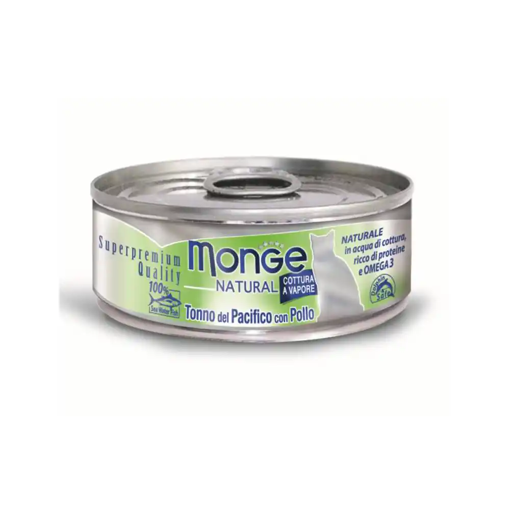 MONGE CAT NATURAL Can Yellowfin tuna with chicken 80gr.